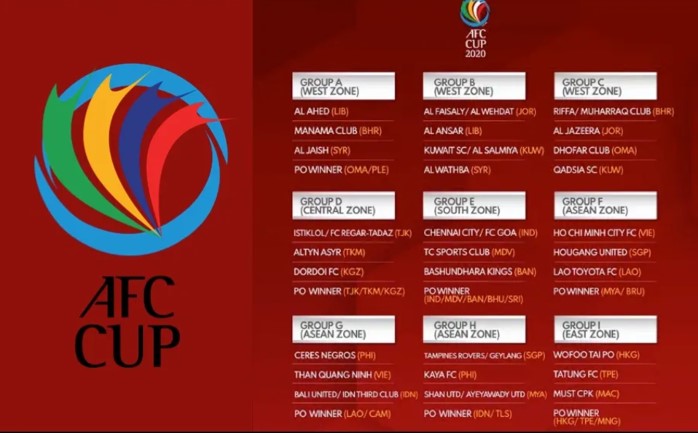 AFC Cup có 9 bảng thi đấu